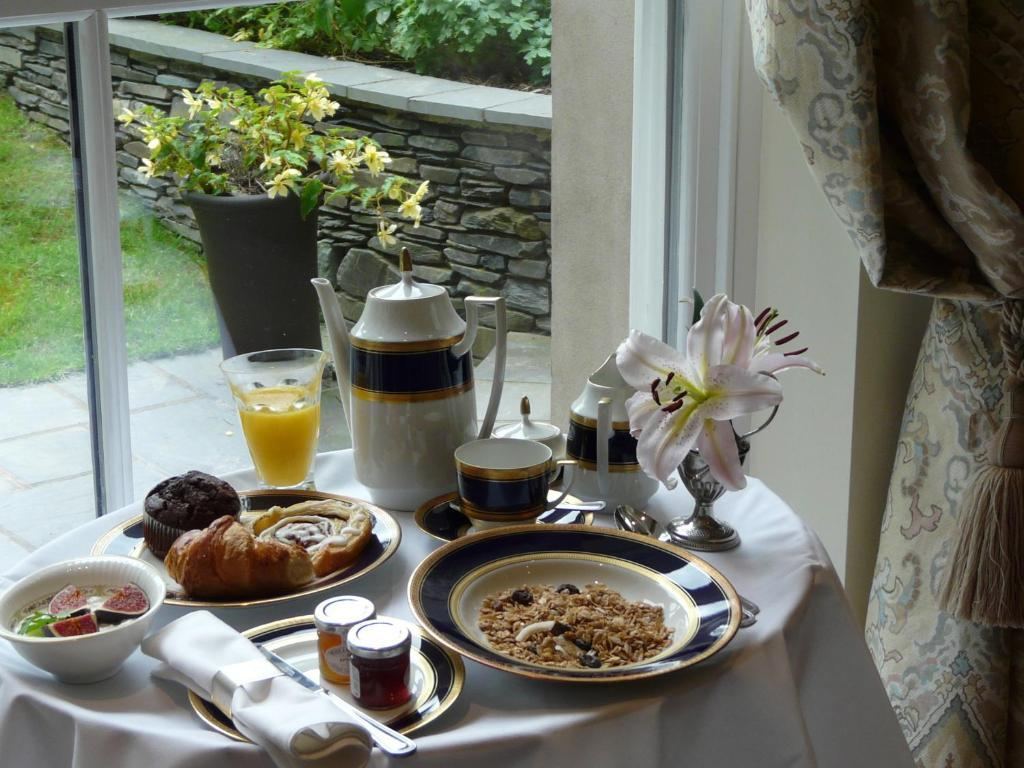 Breakfast served by the garden window